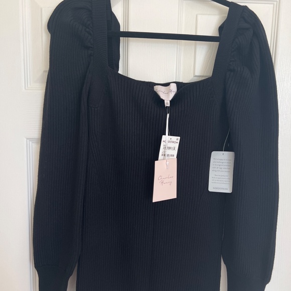 COPY - Black midi sweater dress with slit on side - Picture 3 of 3